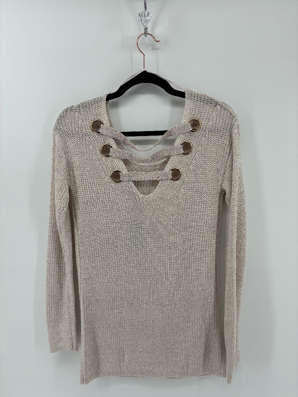 BNWT!! Pink Knit Dynamite Sweater with Back Detail